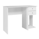 Ver imagem 1 de Mesa Escrivaninha Retangular 2 Gavetas MDF 100cm Branco Qmovi