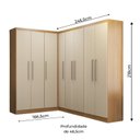Ver imagem 2 de Conjunto Guarda Roupas de Canto 245cm x 160cm 5 Peças Selene Soluzione Móveis