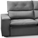 Ver imagem 6 de Sofá 3 Lugares Retrátil Reclinável Chaise Direito 258cm Bergen F04 Veludo Grafite - Lyam Decor