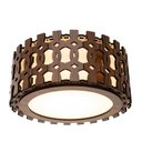 Ver imagem 1 de Luminária Decorativa Madeira Plafon Redondo Encantadas 35cm:Pau Ferro