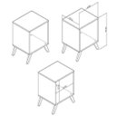 Ver imagem 2 de Mesa de Cabeceira Retrô com Nicho Rt 3013 Marrom
