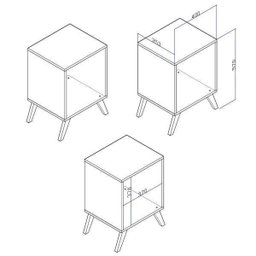 Mesa de Cabeceira Retrô com Nicho RT 3013   - 2