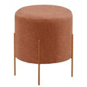 Ver imagem 1 de Puff Banqueta Odim Luxo Base Bronze Castellar Móbile Linho Terracota