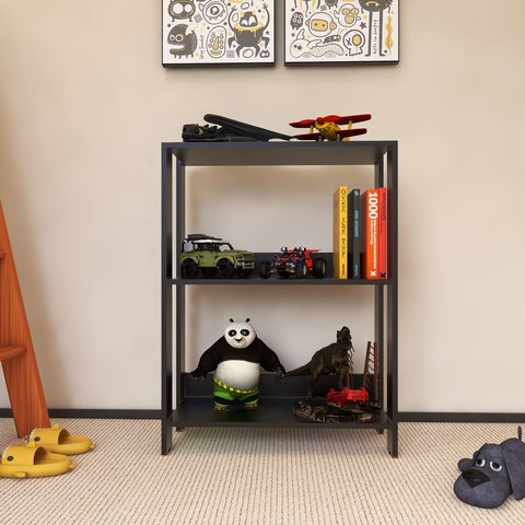 Nicho para Brinquedoteca ou Quarto Infantil para Organizar Brinquedos - Preto