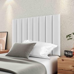 Cabeceira Estofada Corino Para Cama Box Solteiro 0,90 Sophia - Branco - Lojas RPM - 2