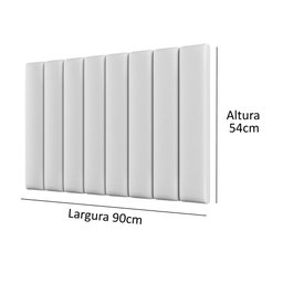 Cabeceira Estofada Corino Para Cama Box Solteiro 0,90 Sophia - Branco - Lojas RPM - 4