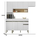 Ver imagem 2 de Armário de Cozinha Completa 150 com Balcão com Tampo 9 Portas Madrid - Freijó/supremo
