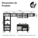Ver imagem 4 de Cozinha Completa Pieta 9 Portas 1 Gaveta MDP 330cm Preta Madesa
