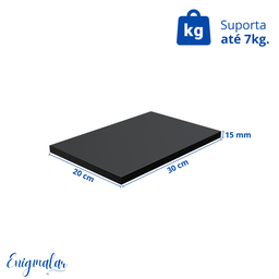 1 Prateleira Preta 30X20 Com Suporte Flutuante Mdf  Organizadora Decoração Cozinha Quarto Banheiro - 3