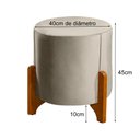 Ver imagem 3 de Puff Thor Pés de Madeira Maciça Suede Bege