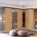 Ver imagem 1 de Roupeiro Modulado Ravi em Mdf 9 Portas Reflecta 323x232,2cm Olmo 1110
