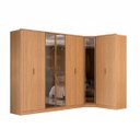 Ver imagem 2 de Roupeiro Modulado Ravi em Mdf 9 Portas Reflecta 323x232,2cm Olmo 1110