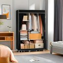Ver imagem 3 de Guarda Roupa Dobrável com Capa de Tecido - Preto