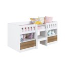 Ver imagem 2 de Cama Infantil com Grades de Proteção 193cm 2 Portas e Nichos Cor:mel