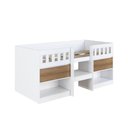 Ver imagem 5 de Cama Infantil com Grades de Proteção 193cm 2 Portas e Nichos Cor:mel