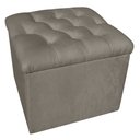 Ver imagem 1 de Puff Baú Capitonê Quadrado Suede Marrom Rato