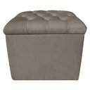 Ver imagem 4 de Puff Baú Capitonê Quadrado Suede Marrom Rato
