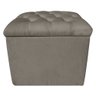 Puff Baú Capitonê Quadrado Suede Marrom Rato - 4