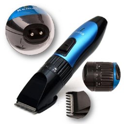Máquina de Cortar Cabelo Barba Bigode Recarregável KM-730 Azul - 5 Máquina de Cortar Cabelo Barba Bigode Recarregável KM-730 Azul - 5