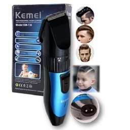 Máquina de Cortar Cabelo Barba Bigode Recarregável KM-730 Azul - 6 Máquina de Cortar Cabelo Barba Bigode Recarregável KM-730 Azul - 6