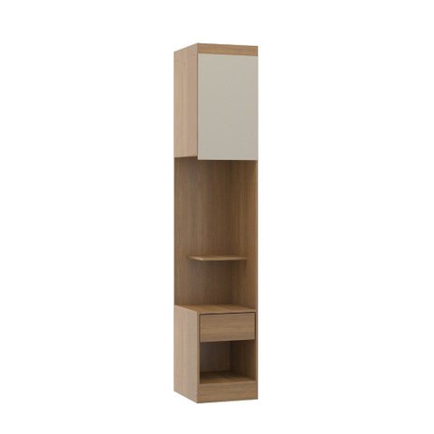 Roupeiro Modulado Selene 1 Porta 1 Mesa de Cabeceira Soluzione