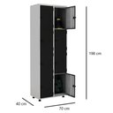 Ver imagem 4 de Armário Roupeiro Aço 8 Portas Guarda Volume Ea702 Preto