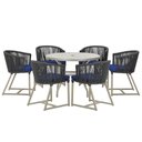 Ver imagem 1 de Mesa e 6 Cadeiras de Jantar Noronha Fendi E10 Trama Original Preto