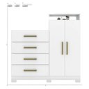 Ver imagem 4 de Guarda Roupa Casal Riva Branco Amêndola Touch Flex com Espelho e Pés e Cômoda Sapateira Áurea Branco