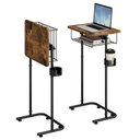 Ver imagem 2 de Mesa Lateral Multiuso para Notebook com Cesto e Porta-copos Preto