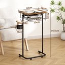 Ver imagem 4 de Mesa Lateral Multiuso para Notebook com Cesto e Porta-copos Preto