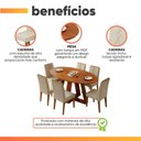Ver imagem 5 de Conjunto Sala de Jantar Mesa 1,80m Vick 6 Cadeiras Tati Madeirado-Cappuccino