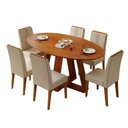 Ver imagem 1 de Conjunto Sala de Jantar Mesa 1,80m Vick 6 Cadeiras Tati Madeirado-Cappuccino