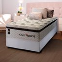 Ver imagem 1 de Conjunto Cama Box Solteirão c/ Molas Ensacadas New York Branco 96x203x73