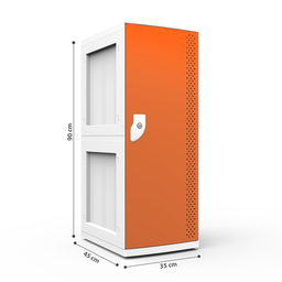 Armário de Plástico 01 Porta - Módulo Duplo - Nk 1371 Nilko Armários Laranja Cadeado Padrão - 3