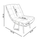 Ver imagem 6 de Kit 2 Poltronas Costela Couríssimo Preto Base de Metal - D'Rossi