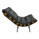 Ver imagem 4 de Kit 2 Poltronas Costela Couríssimo Preto Base de Metal - D'Rossi