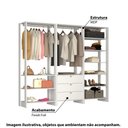 Ver imagem 2 de Estante Closet Yes com 2 Cabideiros e 3 Gavetas - Branco