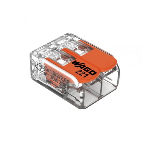 Conector Emenda Wago 2p 41a 221-612 C/50pcs