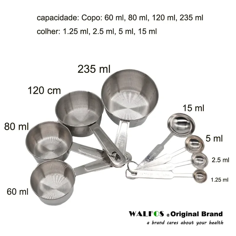 Ver imagem 2 de Conjunto de Colheres de Medição Aço Inoxidável Walfos, Utensílios de Cozinha para Medição de Açucar