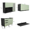 Ver imagem 5 de Cozinha Modulada Esmeralda Aéreo e Balcão 200cm Porta Vidro Cor:lunar com Verde Mar
