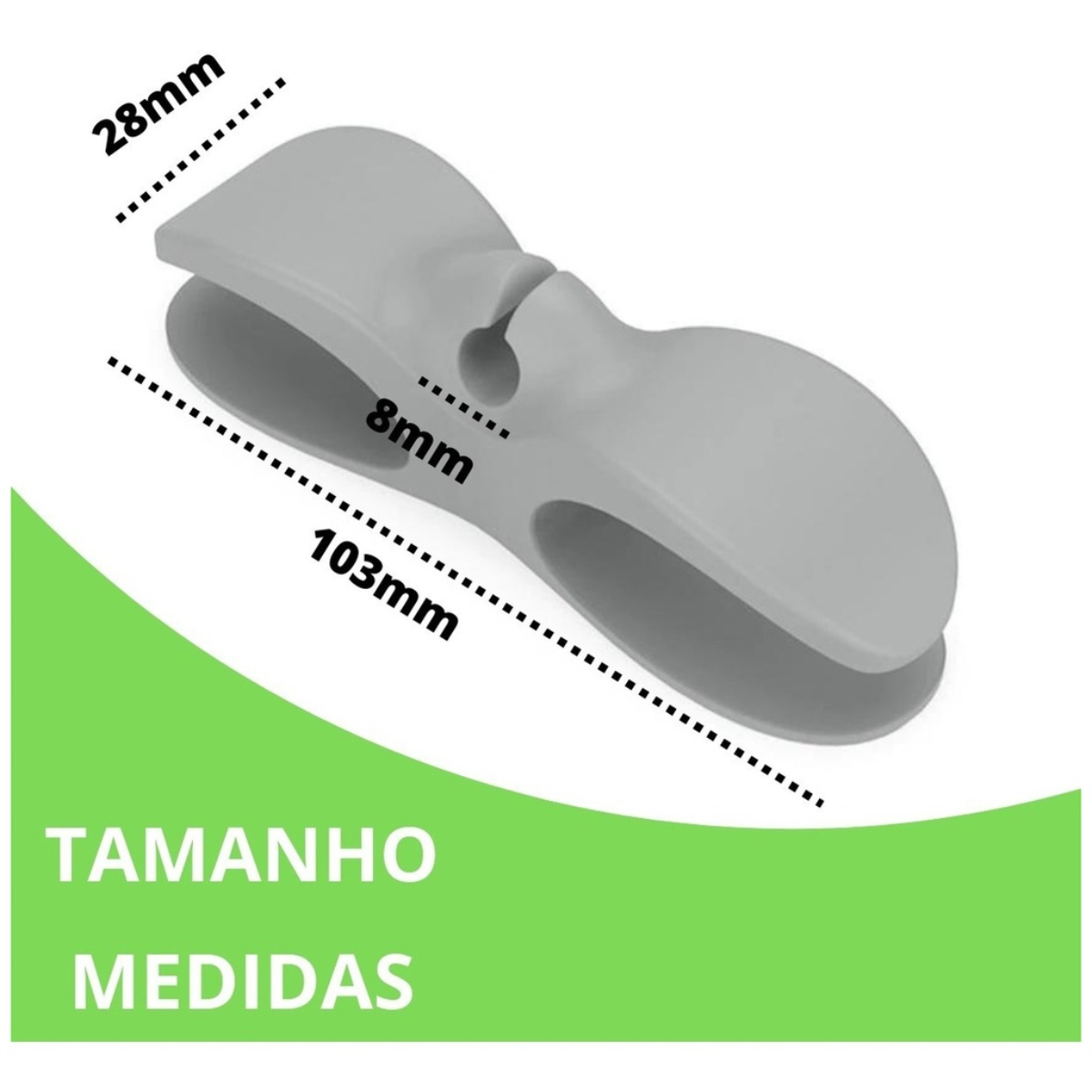 Kit com 4 Organizadores de Fios e Cabos com Adesivo Colante:preto ou Cinza - 4