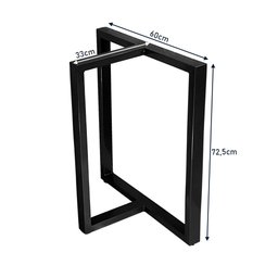 Base de Mesa de Jantar Kansas para Tampos de Vidro Pedra e Madeira até 200cm X 100cm - Preta - 4