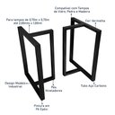Ver imagem 7 de Base de Mesa de Jantar Kansas para Tampos de Vidro Pedra e Madeira até 200cm X 100cm - Preta