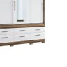Guarda-roupa Matinhos 3 Portas de Correr C/ 6 Gavetas C/ Espelho C/ Pés Demolição / Branco OOL Santo - 4