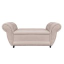 Ver imagem 1 de Recamier com Baú Grécia Namoradeira Calçadeira 195 cm Suede D'Rossi - Bege