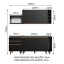 Ver imagem 4 de Armário de Cozinha Compacta 200cm Preto Reims Madesa 01