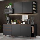 Ver imagem 1 de Armário de Cozinha Compacta 200cm Preto Reims Madesa 01