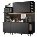 Ver imagem 3 de Armário de Cozinha Compacta 200cm Preto Reims Madesa 01