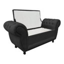 Ver imagem 3 de Recamier com Baú Grécia Namoradeira Calçadeira 195 cm Suede D'Rossi - Preto