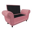 Ver imagem 3 de Recamier com Baú Grécia Namoradeira Calçadeira 195cm Suede D'Rossi - Rose